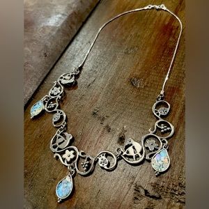 Roman Glass and Sterling Silver Necklace